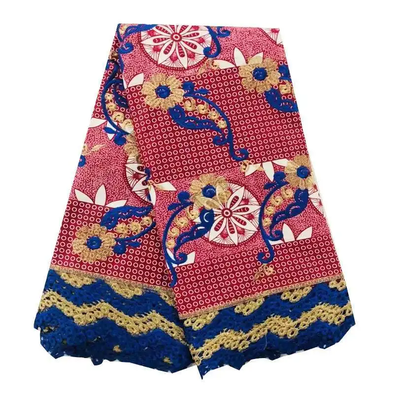 

High Quality Guipure Lace Fabric 2019 African Wax Lace for nigerian women dress 6yards/lots African 100% cotton wax fabric