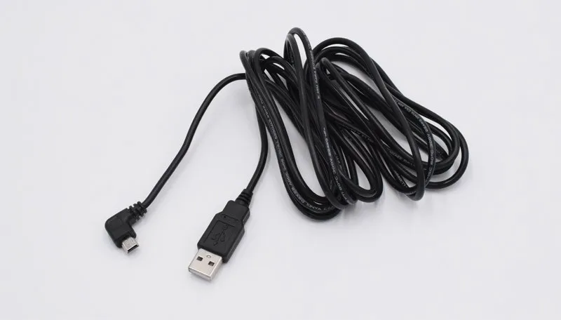 Автомобильный зарядный изогнутый мини-usb кабель для автомобильного видеорегистратора камера видео рекордер/gps/PAD и т. Д. Длина кабеля 3,5 м(11.48ft) линия передачи данных