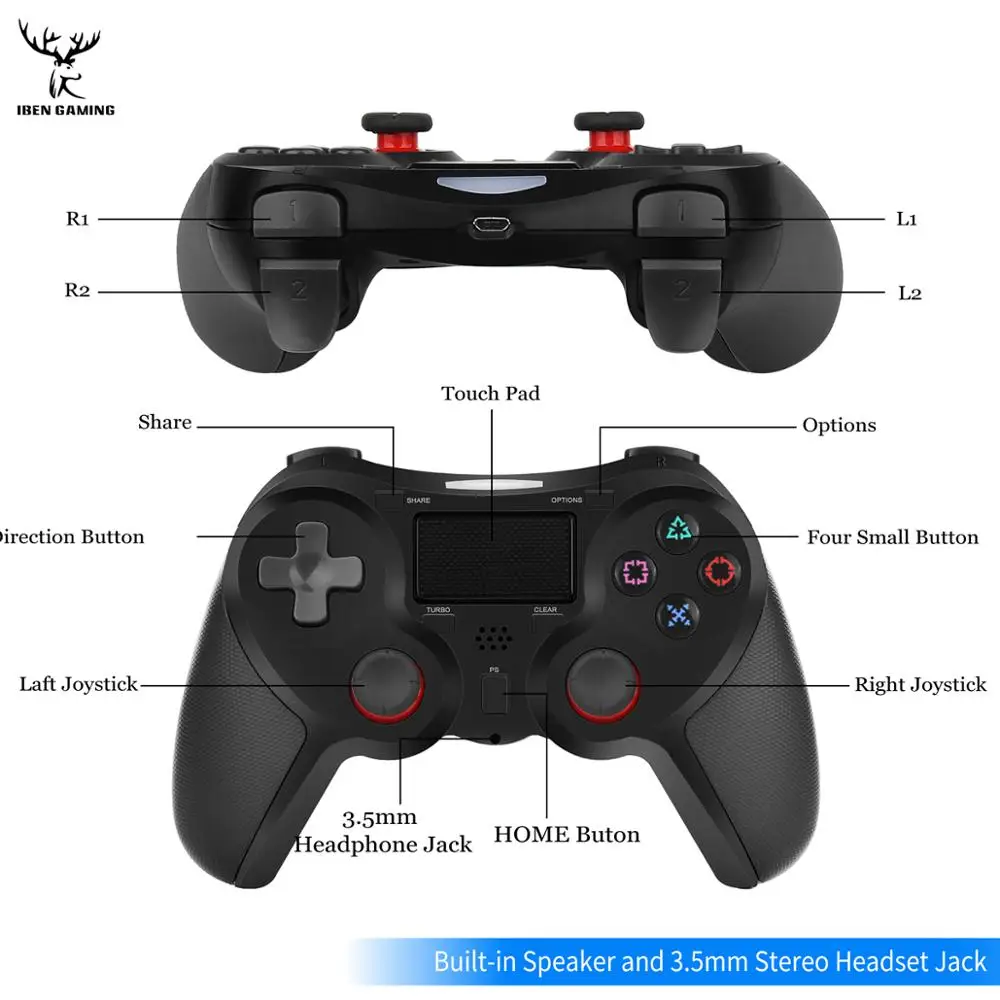 IBen Bluetooth Беспроводной игровой контроллеры геймпады для PS4 Play Station 4 беспроводной