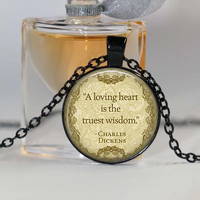 Ожерелье Чарльза Диккенса рождественское Карол любящее сердце... Кулон Книга