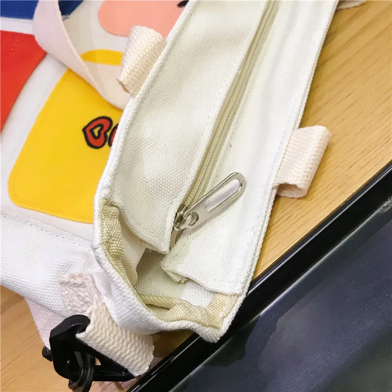 

Fashion Cartoon Lady handbag Casual Moe Print Shoulder Bags Comfortable Women Canvas Messenger Bag eco friendly shopping bag