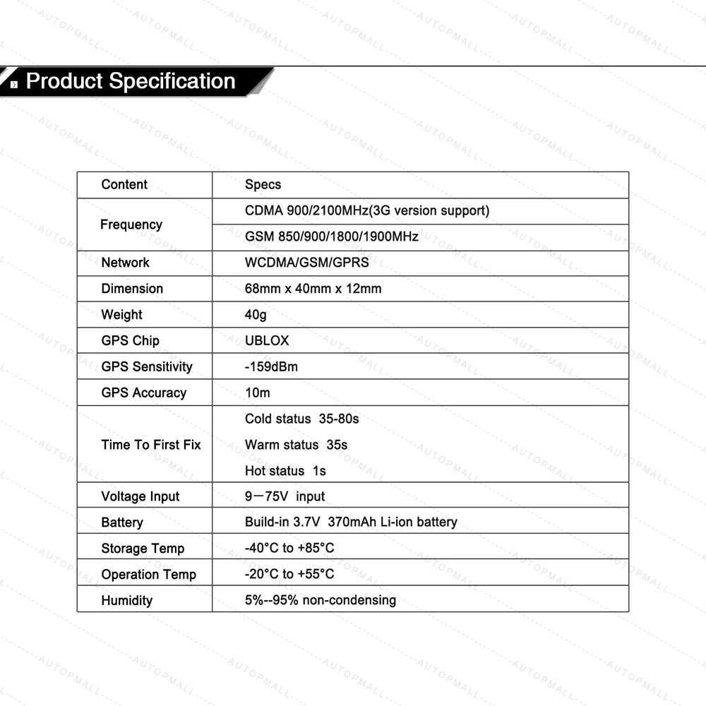 GPS трекер 3G WCDMA GSM устройство для отслеживания автомобиля локатор