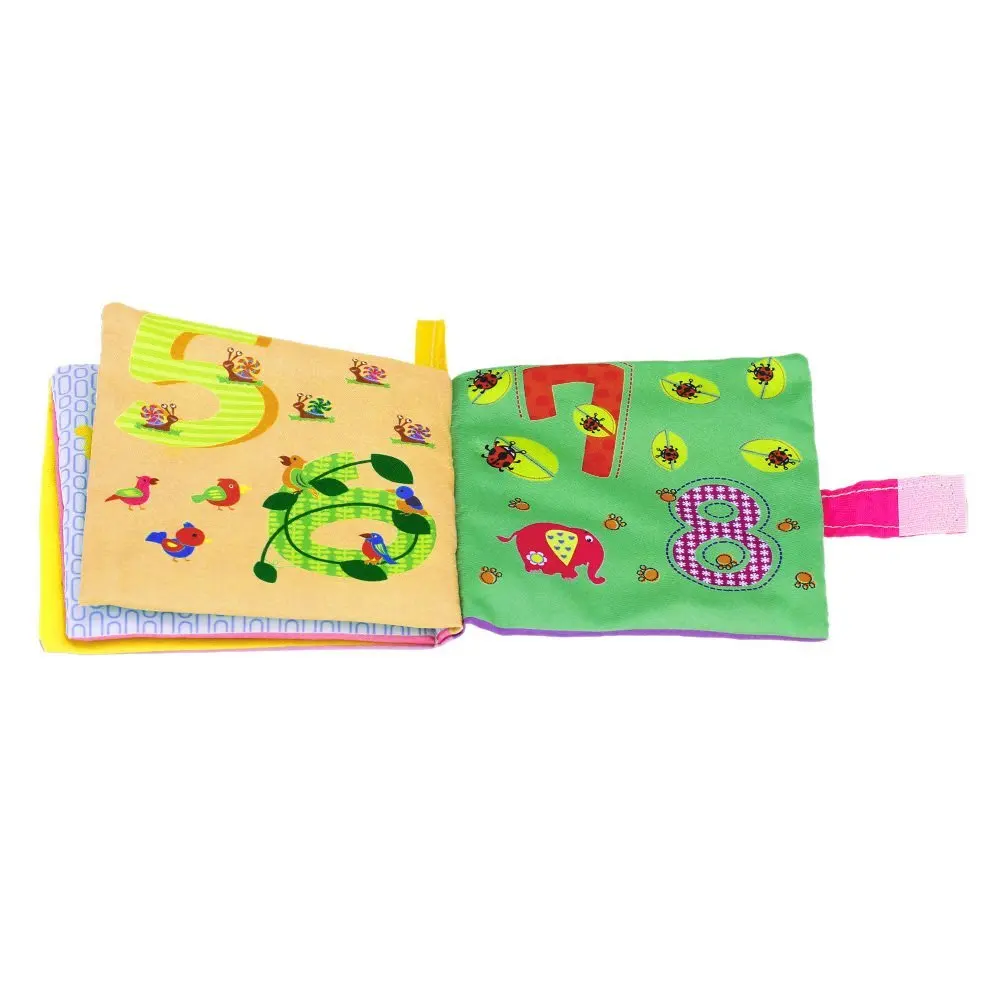 

Baby's First Fabric Book Washable Soft Cloth Book Set of 4 Squeak Rattle Crinkle Toy for Infant Toddler Intellectual Development
