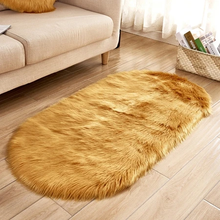 Carpet9 Однотонный коврик из мягкой искусственной овчины, накидка на стул из искусственной шерсти, теплый длинный пушистый коврик для сиденья, домашний декор, Пушистый Ковер - Цвет: Carpet9