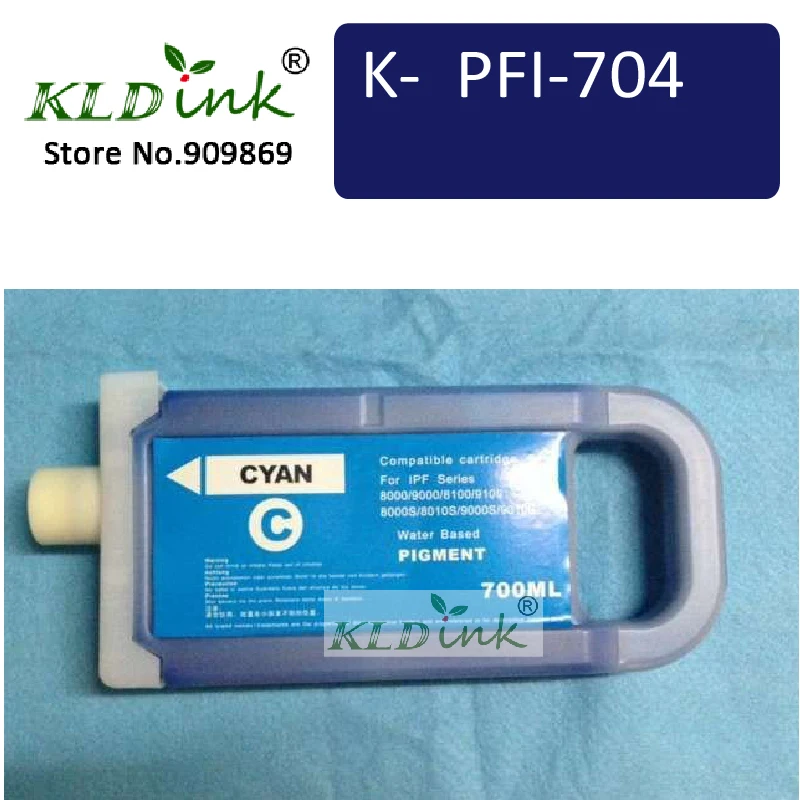 KLDINK-PFI-706C Cyan Tintenpatrone (PFI-704 6682B001 Tinte) kompatibel mit ImagePrograf iPF8300, iPF8400S, iPF9400