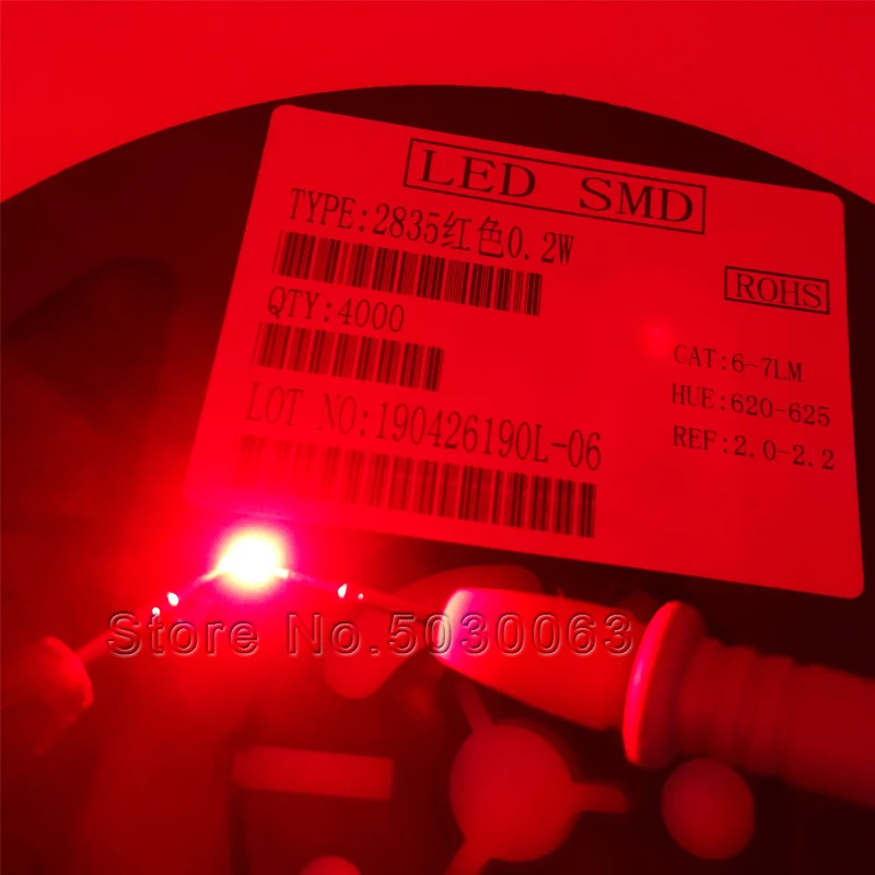 100 шт./лот 2835 Светодиодные лампы 0 2 Вт красный супер яркий SMD СВЕТОДИОДНЫЙ