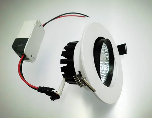 5W7W10W 50 шт./лот поворотный COB Светодиодные светильники AC 85 265 в корпус: белый + черный