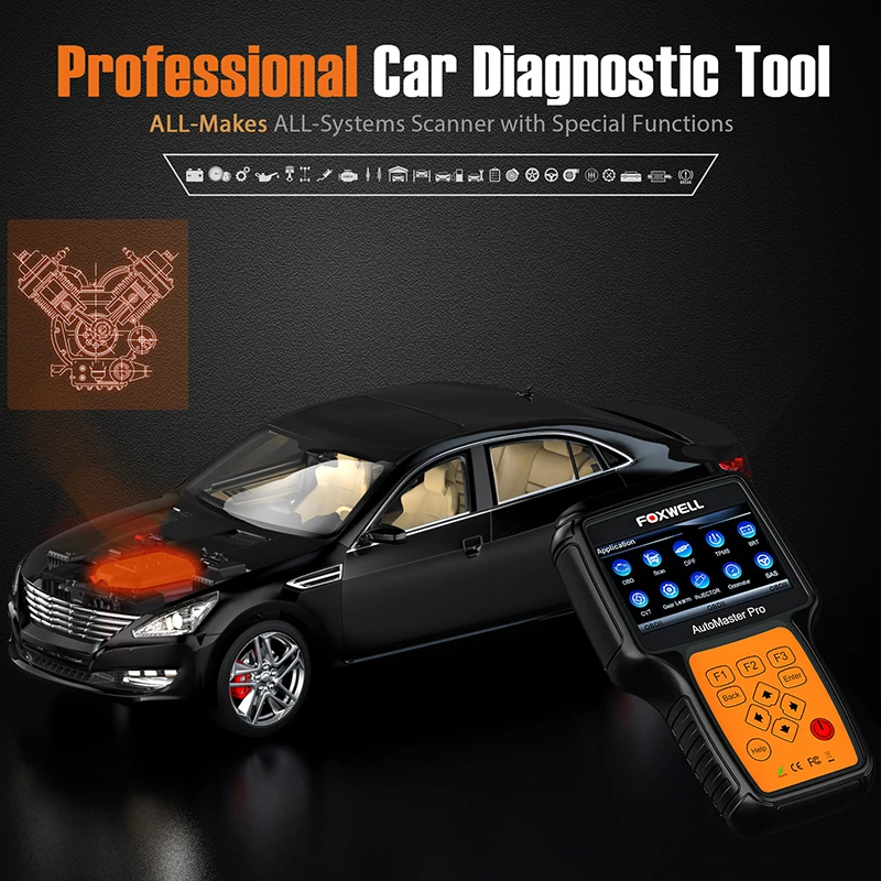 FOXWELL NT644 Pro автомобильной OBD 2 масло сканера светильник сбросить антиблокировочная