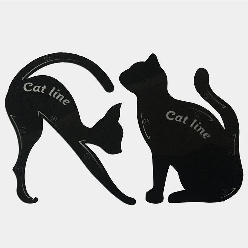 Fashion 2Pcs Cat Line Stencils Pro Eye Makeup Tool Eyeliner Template Shaper Model Eyebrows Eyeshadow | Красота и здоровье