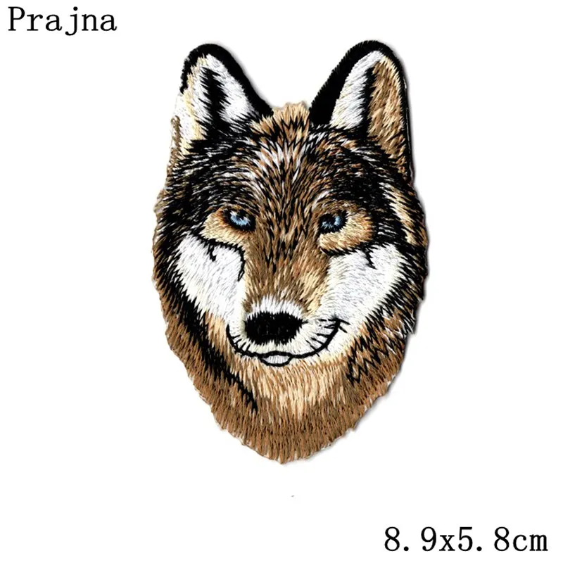 Prajna байкерские нашивки Rock Wolf железные нашивки Тигр Лев Вышивка Одежда DIY наклейки значки панка для мотоциклетной одежды - Цвет: Медь