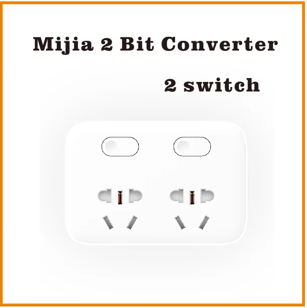 2 switch Xiaomi Mijia Преобразователь мощности портативный адаптер пробки для домашнего офиса 5 в 2.1A 2 розетки 2 USB быстрая зарядка умный дом - Цвет: 2 switch