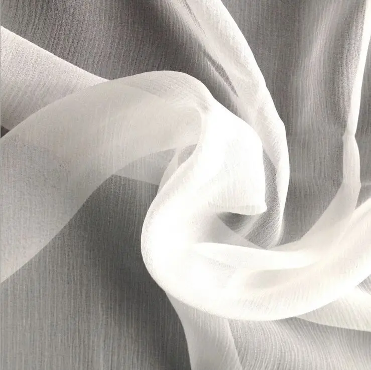 

5.5 mm Silk Crinkle Fabric 100% mulberry silk 110 cm 140 cm width 24 gsm natural off white color 100 meters small wholesale