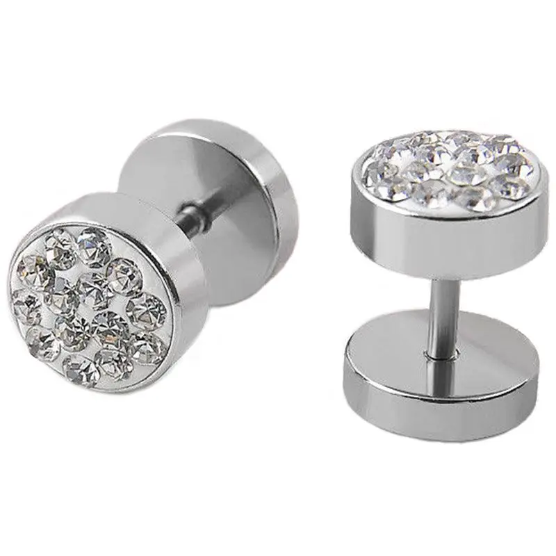 2 шт штанги панк из нержавеющей стали Кристалл уха шпильки серьги | Украшения и