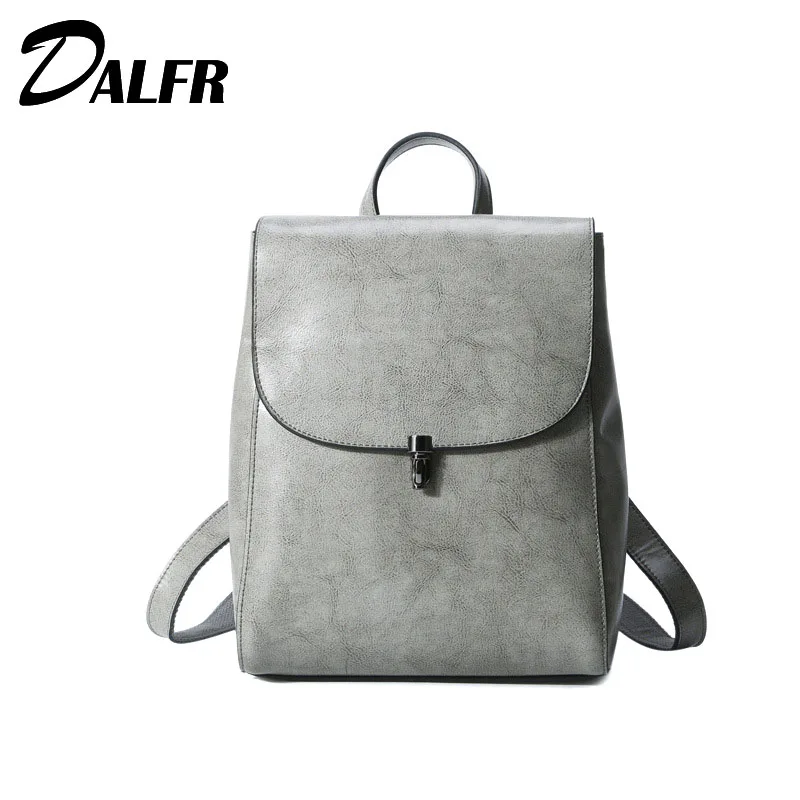Women Backpack Schoolbag Genuine Leather School Feminina Backpacks 2018 Travel Bag Mochila DALFR | Багаж и сумки