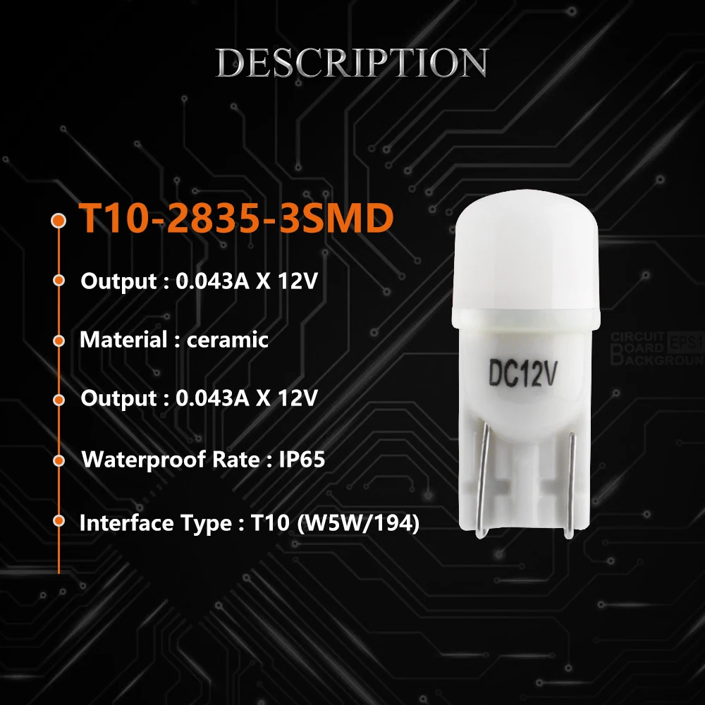 YM E Bright 100 шт T10 2835 3 SMD 194 168 W5W керамические 12V DC автомобильные Внутренние