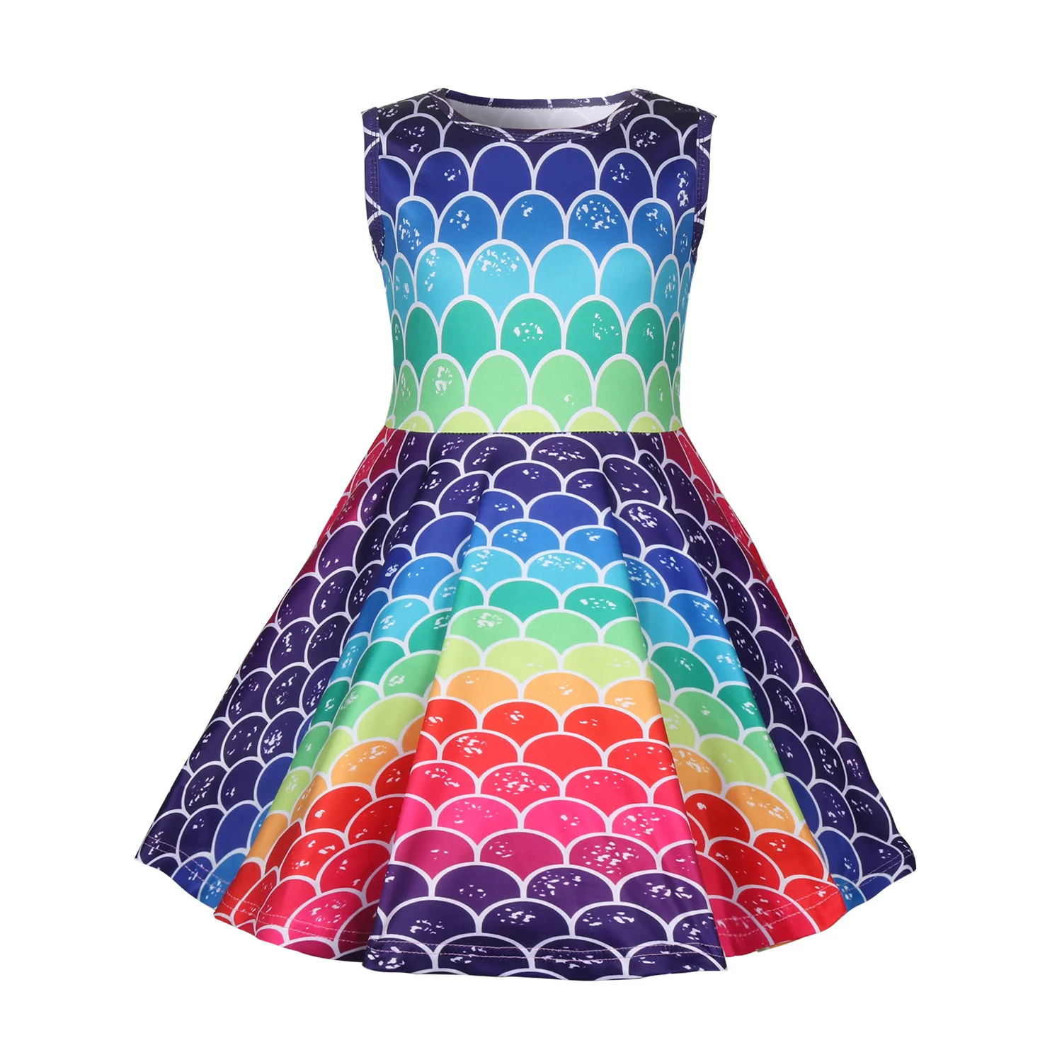 Rainbow Unicorn Girls Little Mermaid Summer Dress Children Sleeveless Ariel Casual Sundress Kids Birthday Party Princess Costume | Детская