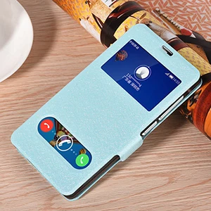 Для huawei Honor 3C чехол для телефона с окошком для просмотра из искусственной кожи в виде ракушки для huawei Honor 3 C флип чехол H30-T00 H30-T10 H30-U10 задняя крышка - Цвет: light blue