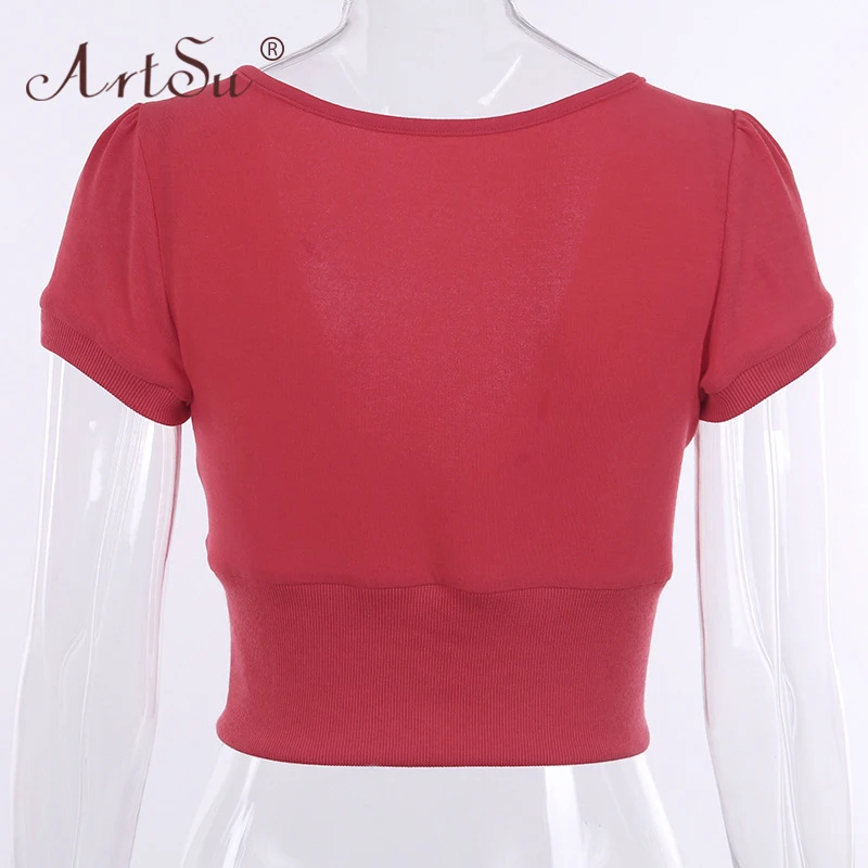 ArtSu женская футболка с коротким рукавом Летняя трикотажная уличная одежда |