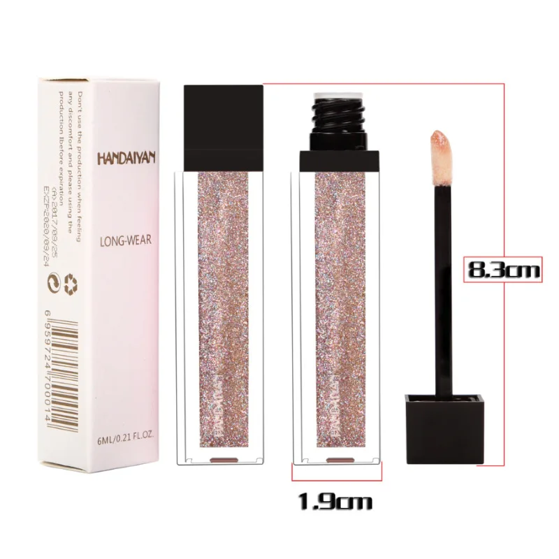 Brand Gold Silver Glitter Matte Lipstick Waterproof Red Lips Gloss Liquid Cosmetic Beauty Lip Color Nice Face |