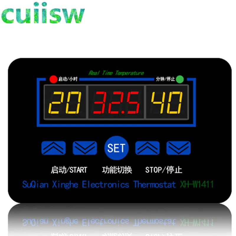 W1411 AC 220 В DC 12 В 10A светодиодный цифровой контроль температуры Лер термостат переключатель датчик для теплиц водных животных