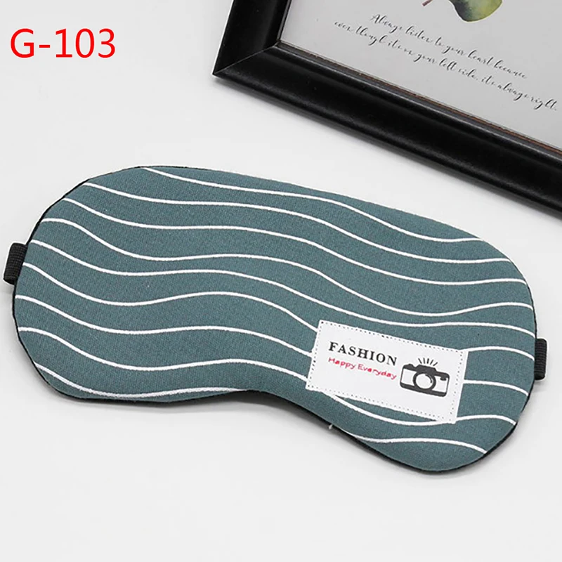 Fashion Striped Cotton Eye Cover Travel Relaxing Sleeping Aid Blindfold Cartoon Sleeping Mask Eyepatch Soft Eye Sleep Mask - Цвет: 3