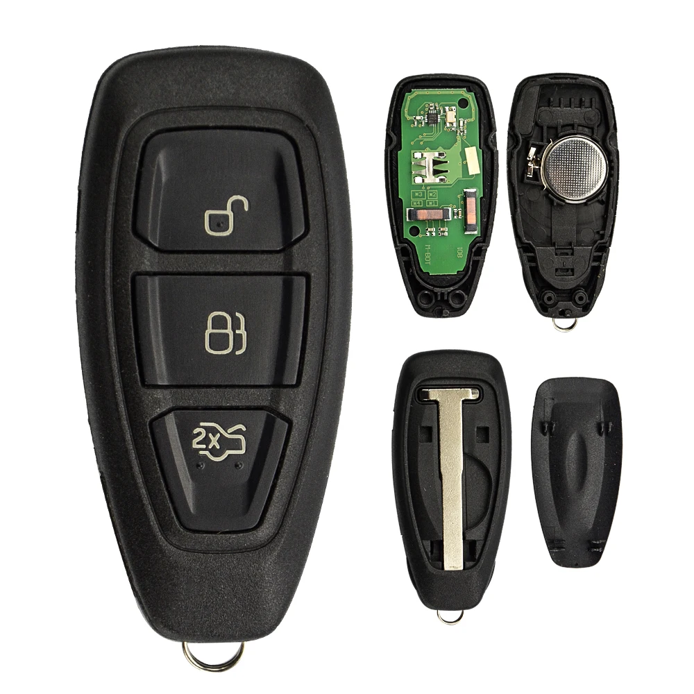 Okeytech 3 кнопки 433 МГц умный автомобиль дистанционного ключа для Ford Focus Fiesta Mondeo C-Max Kuga 2011 2012 2013 KR55 WK48801