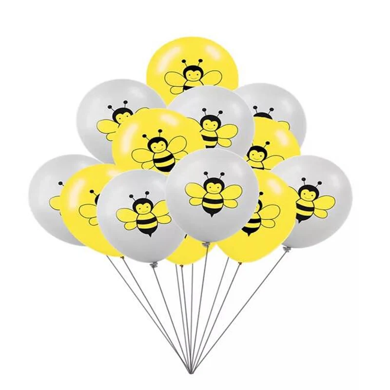 

10pcs 12 inch cartoon bee latex balloon children birthday party decoration baby shower party supplies helium balloons
