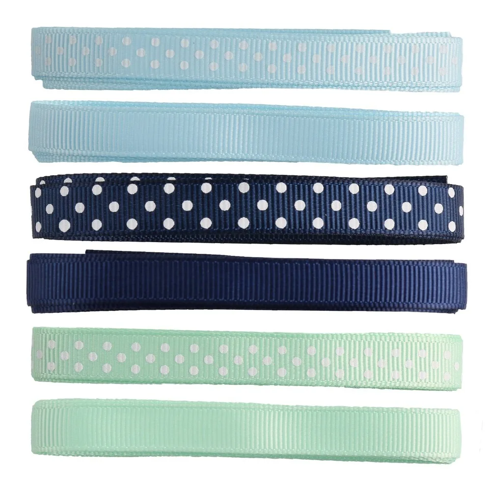 Laribbons Boutique 3/8 inch (9mm) Wide Grosgrain Ribbon Solid Color and Polka Dot Assorted 1 Yard * 24 | Дом и сад