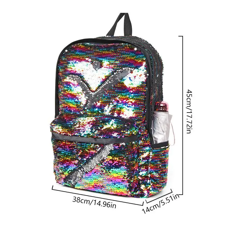 Двусторонние пайетки Русалка рюкзаки для девочек уникальная блестящая сумка на