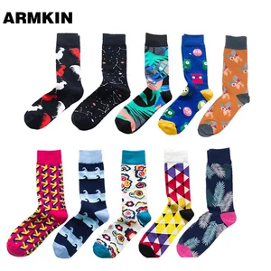 Носки мужские в стиле хип-хоп ARMKIN, хлопковые носки в стиле Харадзюку с забавным принтом фламинго, носки для мужчин на свадьбу и Рождество, 2019