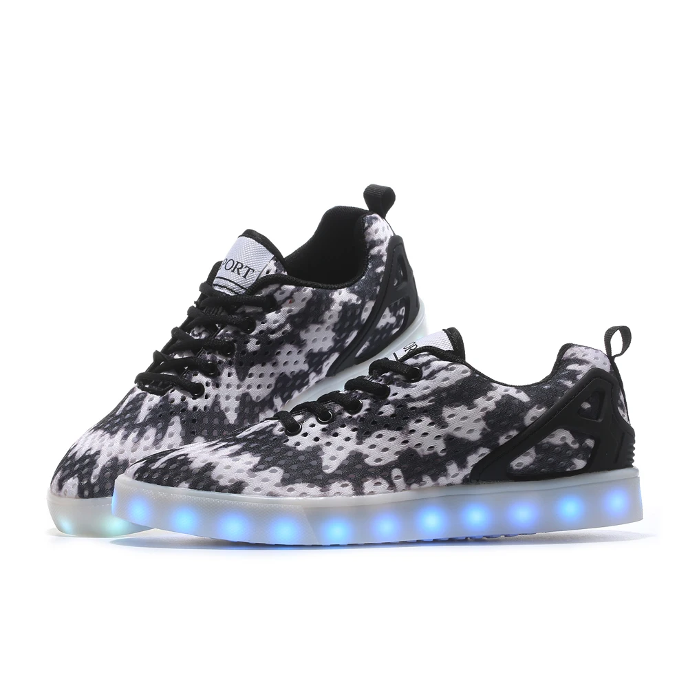 LED shoes men Luminous Light Up New tenis led Casual Hot Fashion casual Glowing neon male flat with USB Charge lace up | Обувь