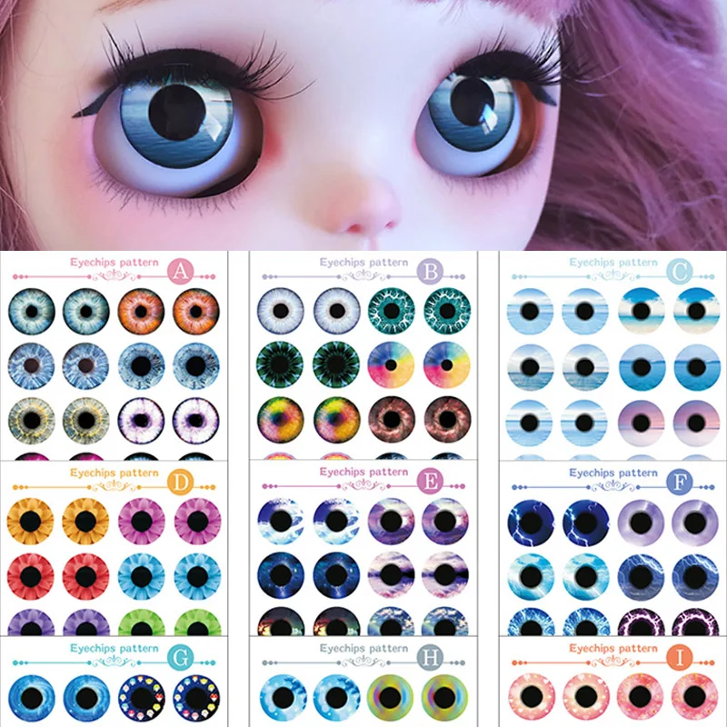 10 пар кукол Blyth чипы для глаз бумажный узор кукольных 1/6 ICY Blyth|Куклы| |