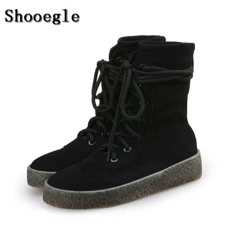 SHOOEGLE Chaussure Homme мужская обувь суперзвезды военные ботинки из крепа черные