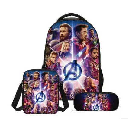 Новинка 3 шт./компл. рюкзаки для мальчиков и девочек Книжная сумка Marvel Avengers Hero Captain