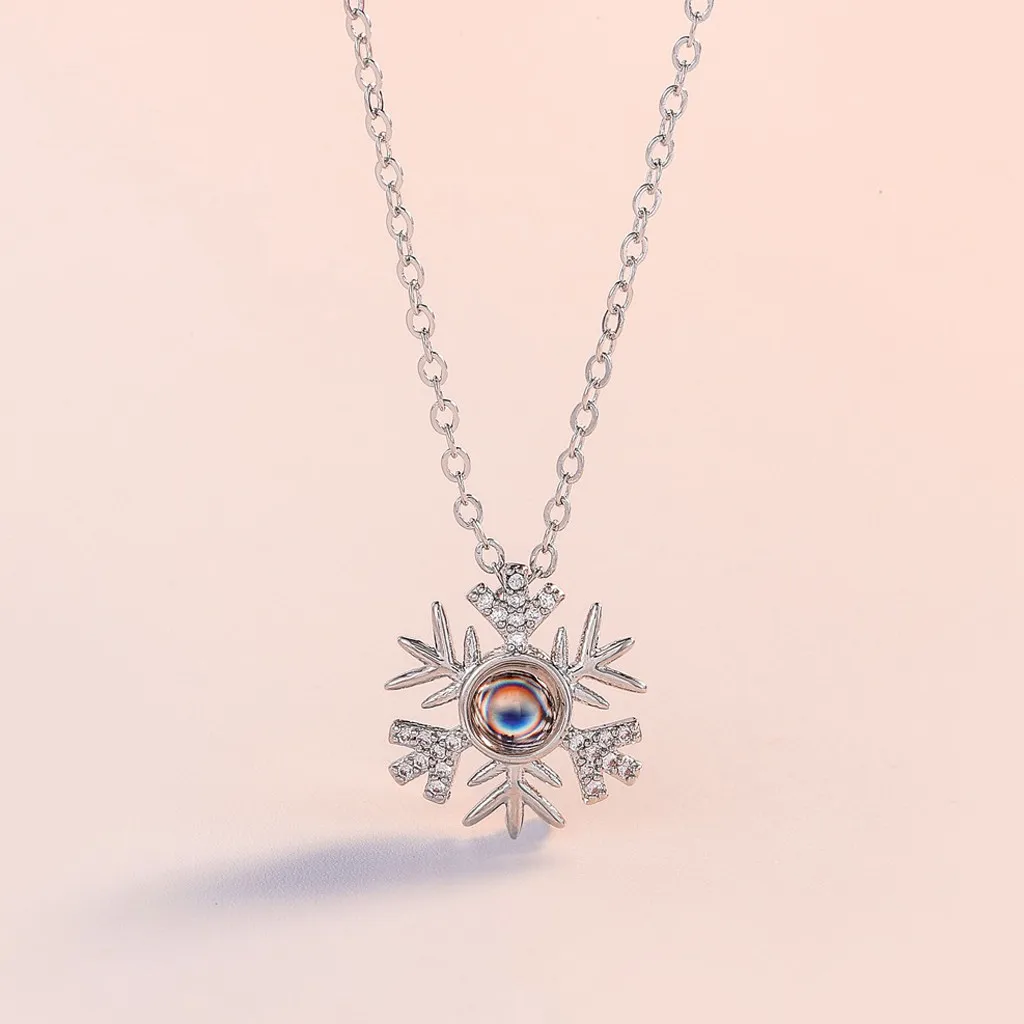 Новый Кулон Снежинка ожерелья подвески ювелирные изделия 100 языков я люблю тебя