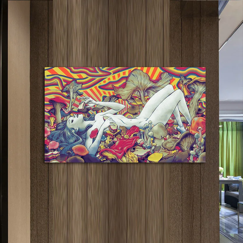 Стена арт деко картина Psychedelic разноцветный абстрактный плакат струйная офисная