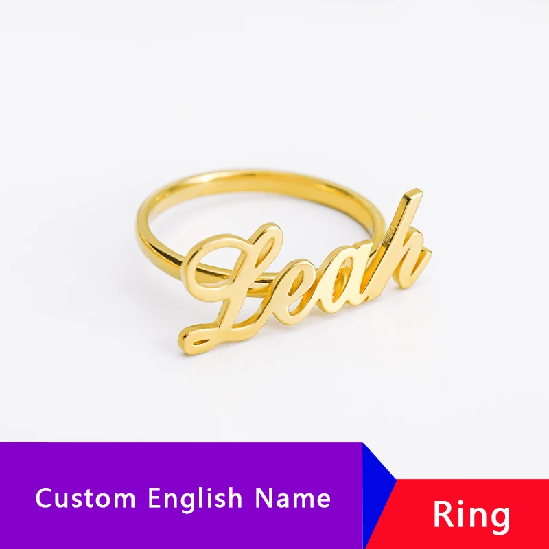 Custom Ring Name Rings Anillos Personalized Rings For Women Bijoux Custom Jewelry Accessories DIY Name Ring Party Birthday Gifts freeshipping personalized carrie style two finger silver name rings couples name ring custom name jewelry