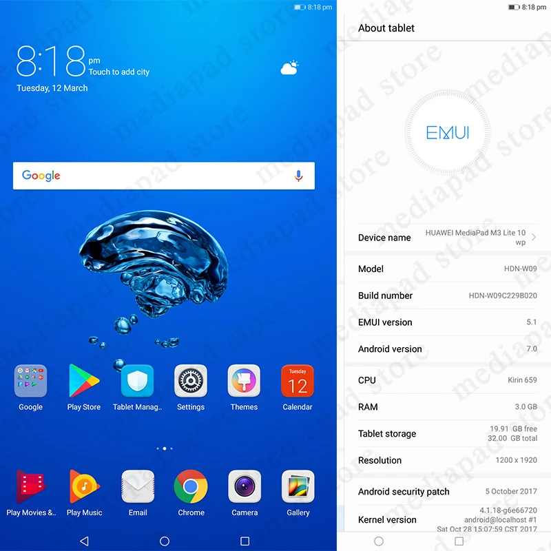 10,1 дюймовый huawei Mediapad водонепроницаемый IP67 huawei M3 Lite 10 WP планшетный ПК Android 7,0 Kirin 659 Восьмиядерный