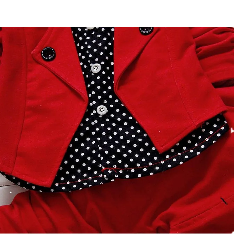 Детский комплект одежды для маленьких Весенняя Одежда мальчиков в горошек с