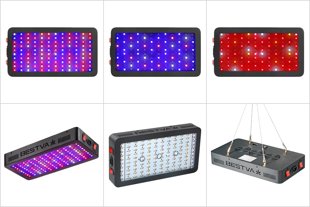 Светодиодная лампа для выращивания светильник полный спектр BESTVA 600 W/1000 W/1200 W/1500 W/2000 W/3000 Вт светодиодные лампы для комнатных растений палатка для выращивания овощей bloom переключатель Фито