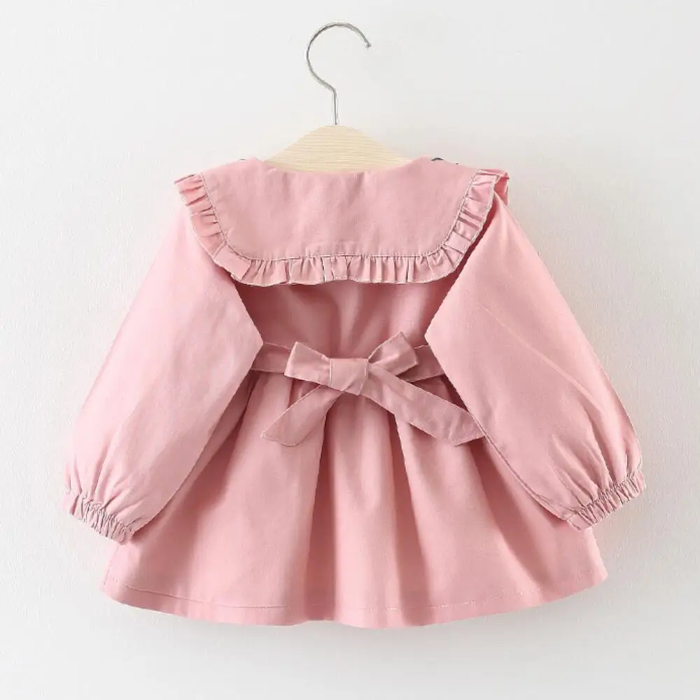 Детский плащ Тренч для девочек пальто осень модная обувь с вышивкой Детская