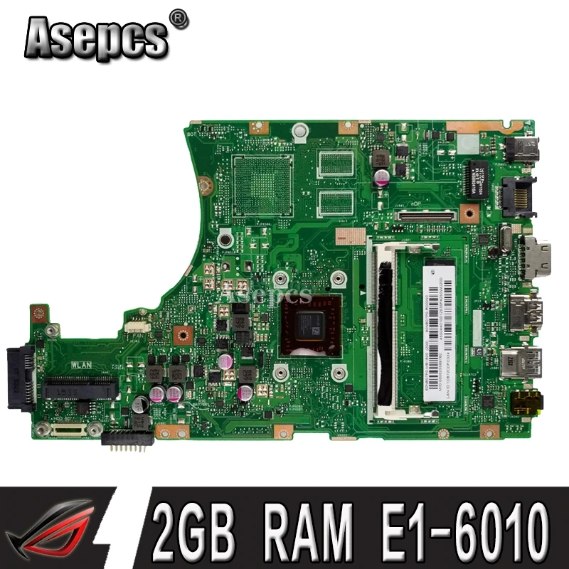 

X455WA laptop motherboard For Asus X455W X455WE X455WA X454W X454WA Mainboard 100% test 2GB RAM E1-6010 CPU