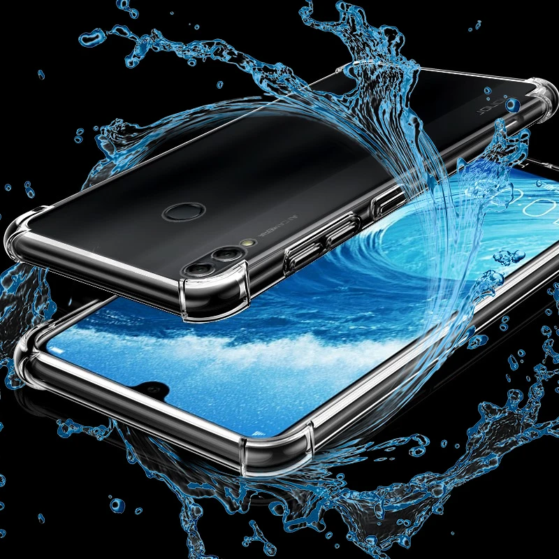 Силиконовый чехол с защитой от падения для Huawei Honor 8X Max 8C 10 9 8 Lite Play прозрачный
