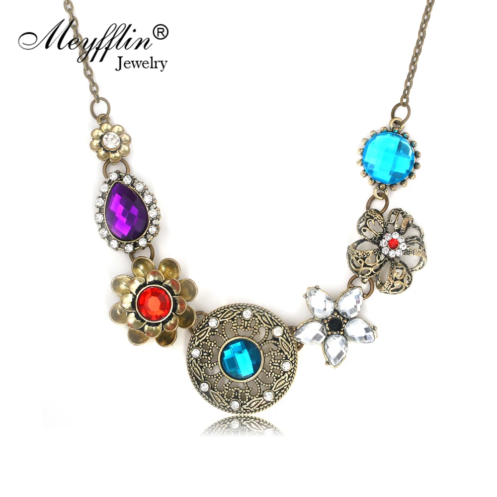 Женское длинное ожерелье Collier винтажные хрустальные цветы колье и подвески 2020 |