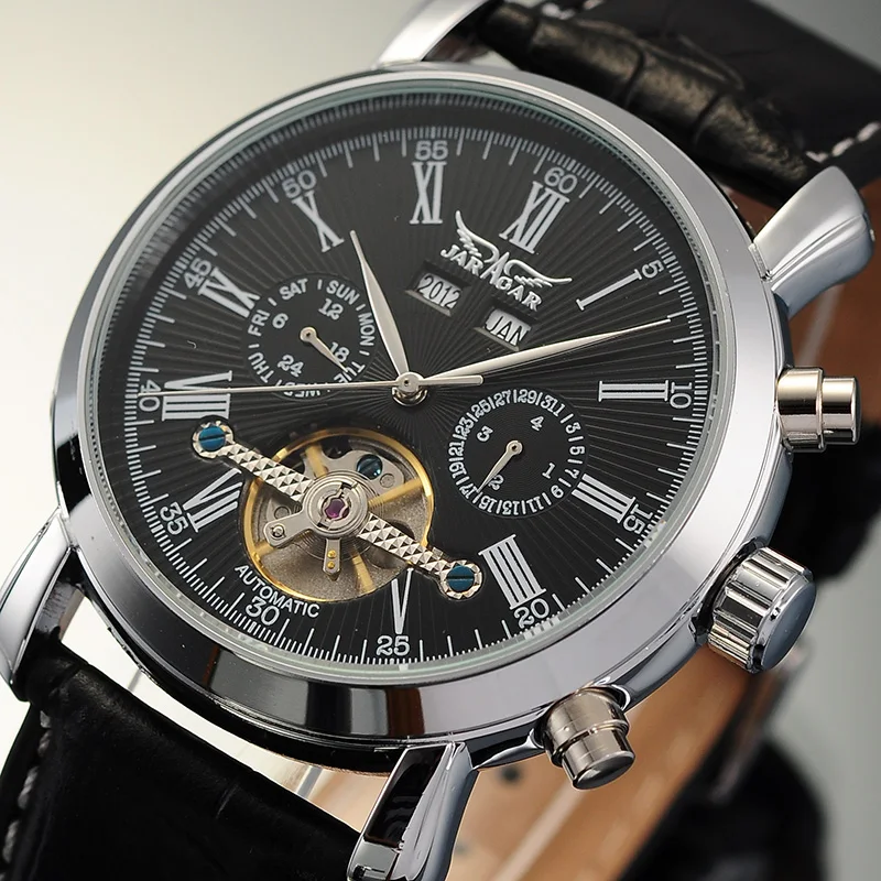 JARAGAR Мужские наручные часы Tourbillon Мужские механические часы Дата Календарь Неделя Месяц многофункциональные наручные часы erkek kol saati