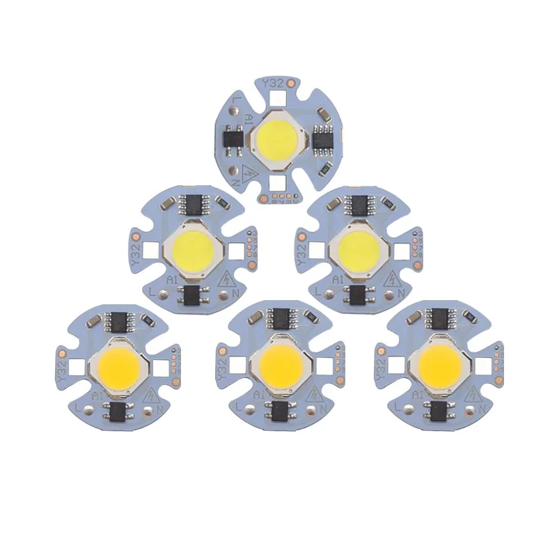 5 шт./лот Светодиодная лампа COB чип 12 Вт 10 7 3 реальная мощность 220 В вход Smart IC DIY для