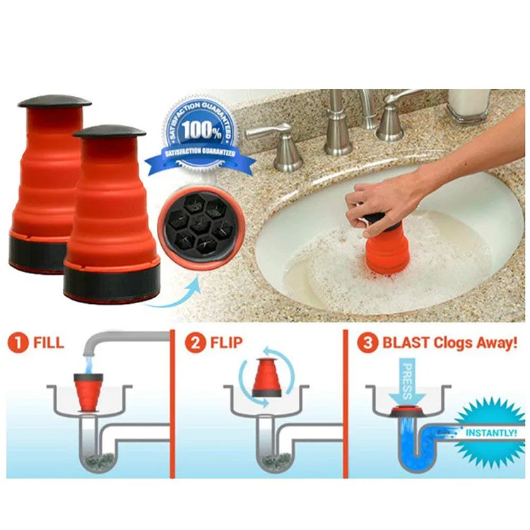 1PCS Manual Clog Cannon Air Power Toilet Bath Sink Drain Blaster Cleaning Tools | Дом и сад