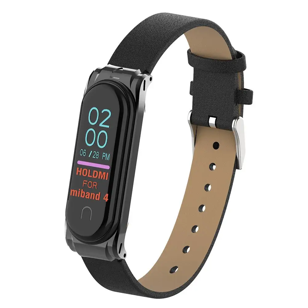 PU кожаный изящный ремешок для часов Замена Srtap браслет Xiaomi mi Band 3/mi 4 Smart аксессуары