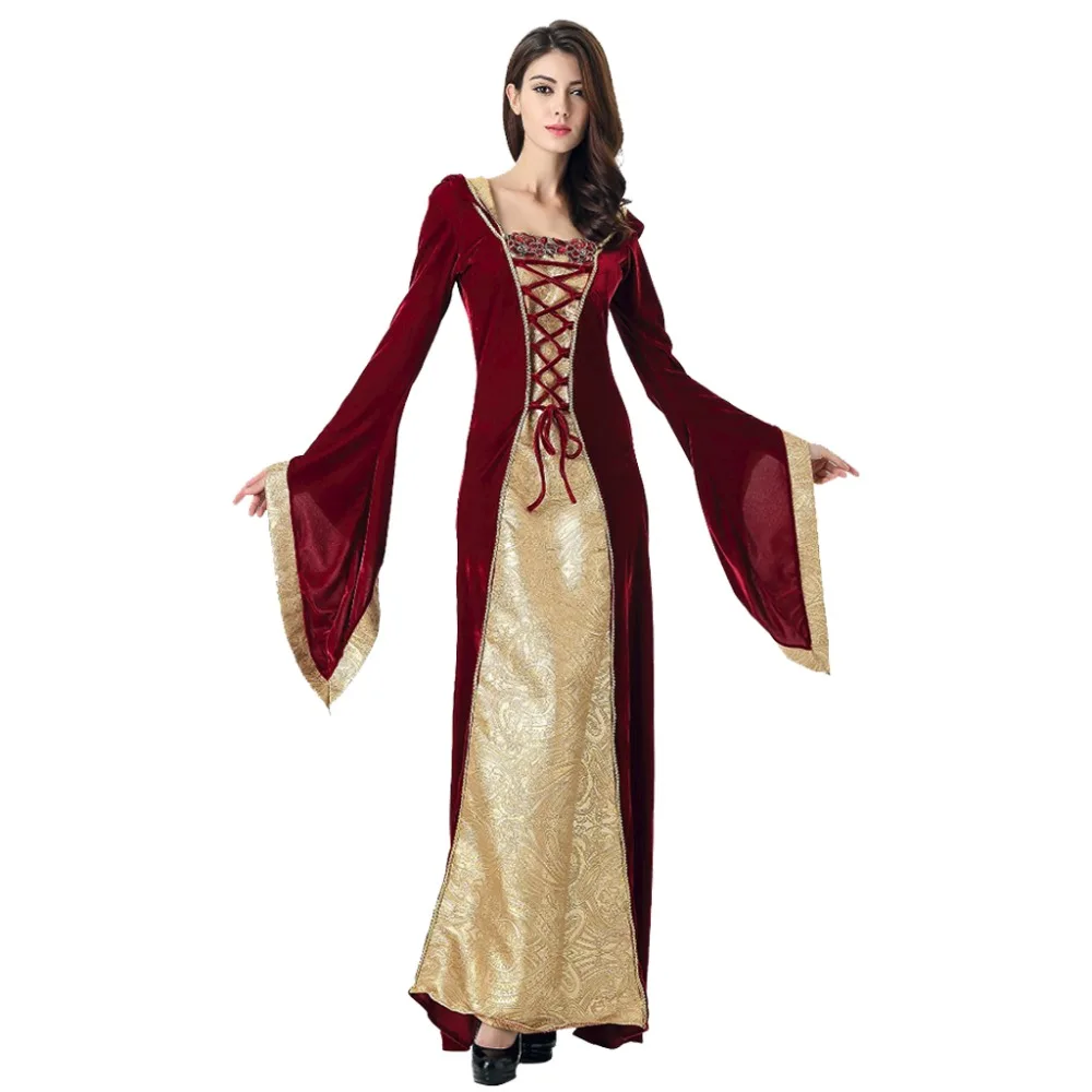 Средневековое платье женское Ренессанса костюм принцессы королевы бархатный
