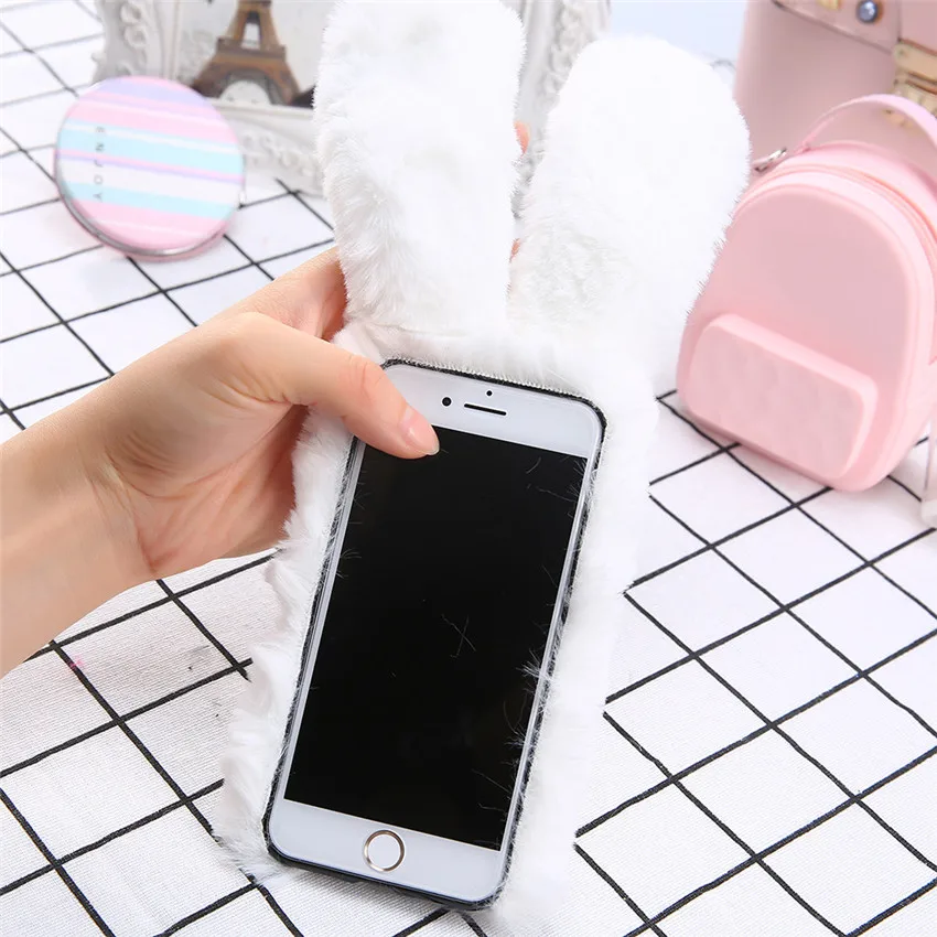 Модные пушистые плюшевые теплые Чехлы для сотовых телефонов iPhone SE 5 чехлы из
